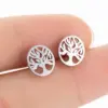 PVD Coated 18K Gold Real Gold Plated Tree 304 Stainless Steel Preppy Style Waterproof Non Tarnish Ear Studs
