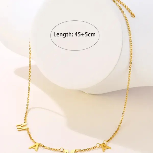 Wholesale 304 Stainless Steel Stainless Steel Letter PVD Coated 18K Gold Plated Elegant Basic Plating Gold Silver Necklace