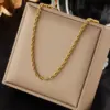 Wholesale Jewelry Fashion Solid Color 304 Stainless Steel 18K Gold Plated Chain Stainless Steel Necklaces