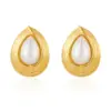 Wholesale PVD Coated 18K Gold Plated Water Droplets 304 Stainless Steel Retro Baroque Style Classic Style Waterproof Non Tarnish Ear Studs