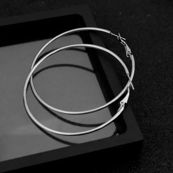 201 Stainless Steel Round Electroplating 18K Gold Plated Basic Simple Style Classic Style Earrings