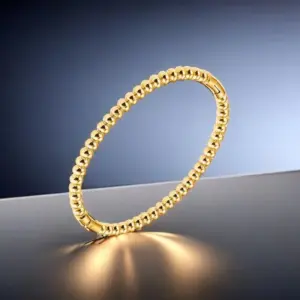 14-B-4 Gold round Beads Bracelet