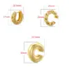 Wholesale 1 Pair Retro Simple Style C Shape Plating Copper 18k Gold Plated Earrings