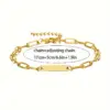 Wholesale 304 Stainless Steel Square Ion Plating (IP) 18K Real Gold Plated Simple Style Classic Style Waterproof Non Tarnish Paperclip Chain Bracelets