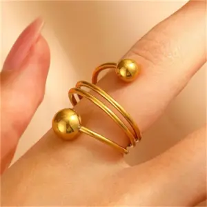 14 18K Real Gold Double Layer 8716 / Adjustable Opening / 1 Piece