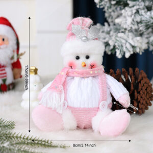 Pink and white spherical snowman