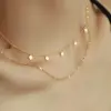 Wholesale Simple Style Geometric Titanium Steel Plating Layered Necklaces
