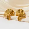 304 Stainless Steel Geometric PVD Coated Stone-Free Real Gold Plated 16K Gold White Gold Plated Gold Plating Elegant Waterproof Non Tarnish Irregular Plating Ear Studs