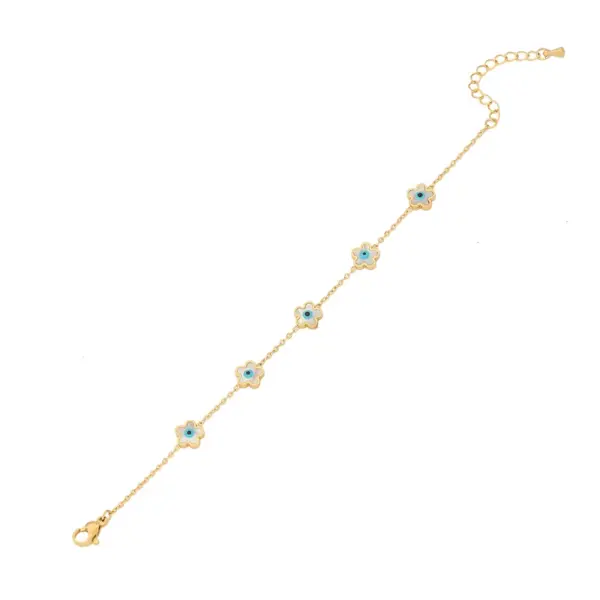 Wholesale PVD Coated 18K Gold Real Gold Plated Star Flower 304 Stainless Steel Elegant Cute Waterproof Non Tarnish 304 Stainless Steel Bracelets