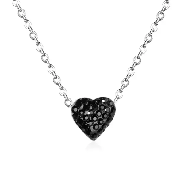 Wholesale Simple Style Heart Shape Stainless Steel Plating Zircon Pendant Necklace