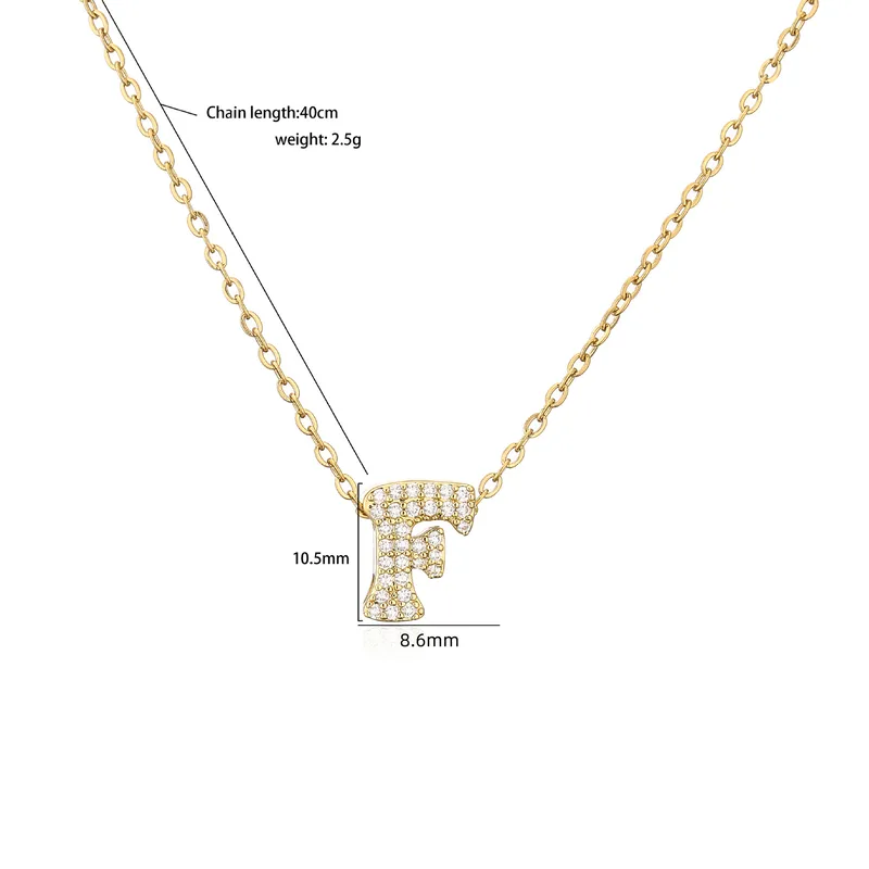Wholesale Simple Style Letter Copper Zircon Necklace In Bulk