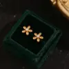 Wholesale PVD Coated Real Gold Plated 18K Gold Flower 304 Stainless Steel Basic Simple Style Classic Style Waterproof Non Tarnish Ear Studs