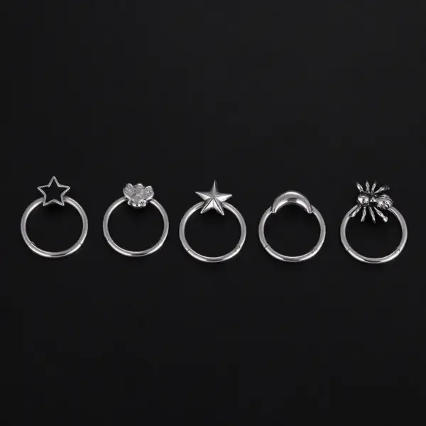 Wholesale Hip-hop Star Titanium Steel Polishing Nose Ring Nose Pin