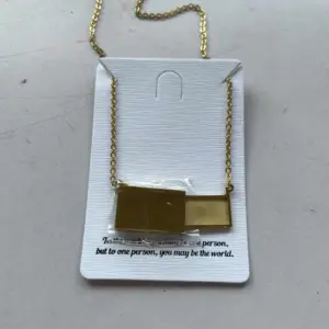Glossy Golden Envelope Necklace-No Words