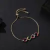 Wholesale 304 Stainless Steel Copper Gold Plated Casual Elegant Simple Style Drawstring Inlay One-Shaped Quadrilateral Bamboo Zircon Bracelets