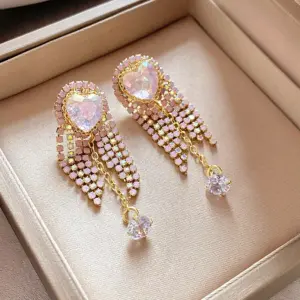 115# Silver Needle-Pink-Red Heart