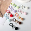 Wholesale Style Simple Handmade DIY Hair Ball Letter Blind Box Cute Grain Pendant Beaded Keychain Mobile Phone Chain Bag Hanging Decoration