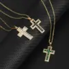 Stainless Steel 18K Gold Plated Simple Style Plating Inlay Cross Zircon
