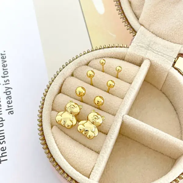 Copper Bear Electroplating Electroplated K Gold Plated Golden Plated White Gold Plated Cute Simple Style Plating Ear Studs