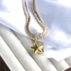 Wholesale Luxurious Simple Style Shiny Star Heart Shape Copper 18k Gold Plated Silver Plated Zircon Pendant Necklace In Bulk