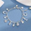 Wholesale Cross-border European and American jewelry 925 silver temperament fashion 13 hanging bracelet ladies multi-element fashion simple jewelry