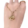 Wholesale Real Gold Plated Crown 304 Stainless Steel Fashion Waterproof Non Tarnish Pendant Necklace