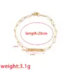 304 Stainless Steel Customization Laser Engraving Solid Color Ion Plating (IP) 18K Gold Real Gold Plated Simple Style Waterproof Non Tarnish Paperclip Chain Lobster Trier Clasp Closure Bracelets