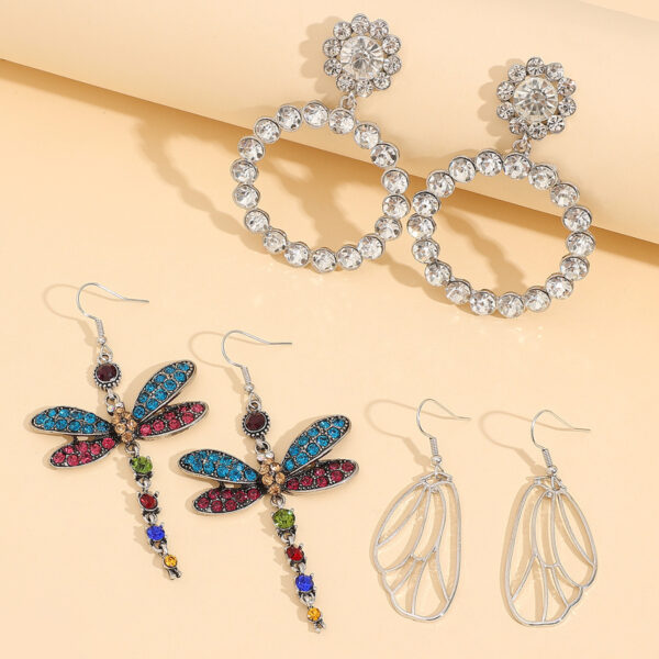 Wholesale Retro Dragonfly Wing Alloy Earrings