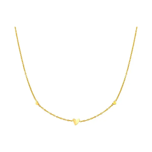 Wholesale PVD Coated Real Gold Plated 18K Gold Heart Shape 304 Stainless Steel Sweet Simple Style Waterproof Non Tarnish 304 Stainless Steel Necklace
