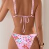 Wholesale 2025 New Bikini European and American Cross-Border Split Swimsuit Lace-Up Fashion Printed Women's Swimsuit Beach Two-Piece Set