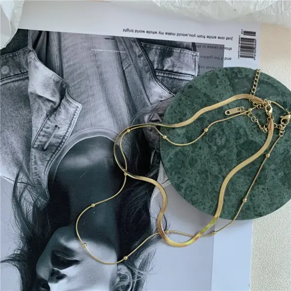 304 Stainless Steel 18K Gold Plated Fashion Plating Geometric Necklace