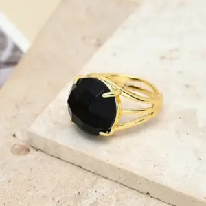 Obsidian Ring / Width: 16mm, Inner Diameter: 17mm / 1 Pc/Package