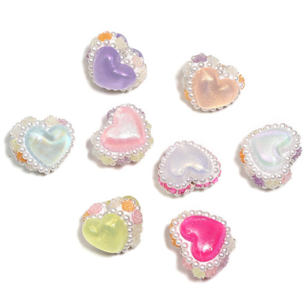 Wholesale Pearl sequin double-sided 3D heart-shaped beaded ball