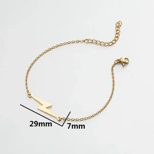 PVD Coated 18K Gold Real Gold Plated Star Heart Shape Lightning 201 Stainless Steel Fashion Waterproof Non Tarnish 201 Stainless Steel Bracelets