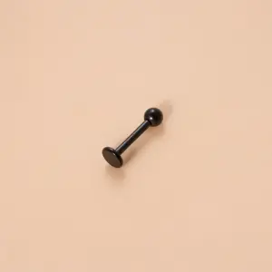 lip stud-Black / 10mm