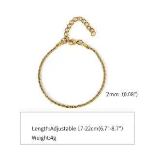 Gold [2mm] * 17 5cm Tail Chain