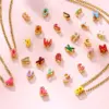 Wholesale Single 304 Stainless Steel Women's 18K Gold Plated Colorful Initial 3D Oil Drop Bubble Letter Pendant Necklace