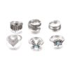 Wholesale European and American Cross-Border Popular Jewelry, Retro Carved Turquoise, Bohemian Style 6-Piece Set of Hand Jewelry Rings