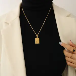 P154-Y Letter Gold Necklace 50cm