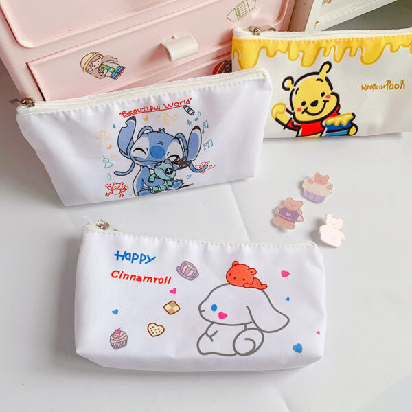 oly-5cc4cd5d5e7a90ffe386060933e0517a Wholesale Japanese Style Pencil Bag Women's Large Capacity ins Canvas Stationery Bag Stitch Pencil Bag Small Fresh Style Storage Bag Multifunctional