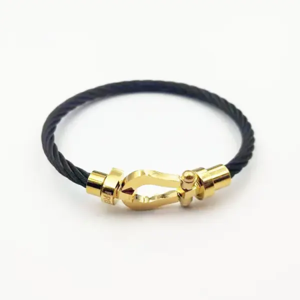 Wholesale Exaggerated Horseshoe Titanium Steel Polishing Bangle
