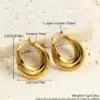 Wholesale 1 Pair Vacation Simple Style Geometric Plating 304 Stainless Steel 18K Gold Plated Earrings