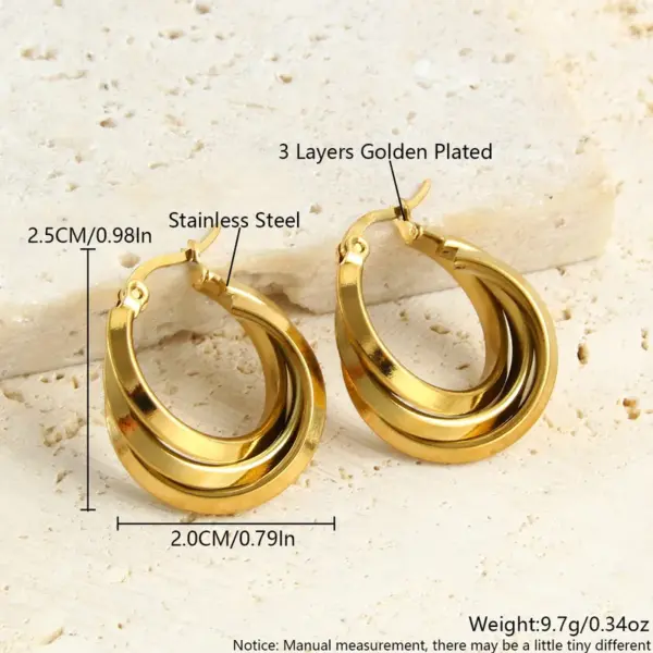 Wholesale 1 Pair Vacation Simple Style Geometric Plating 304 Stainless Steel 18K Gold Plated Earrings