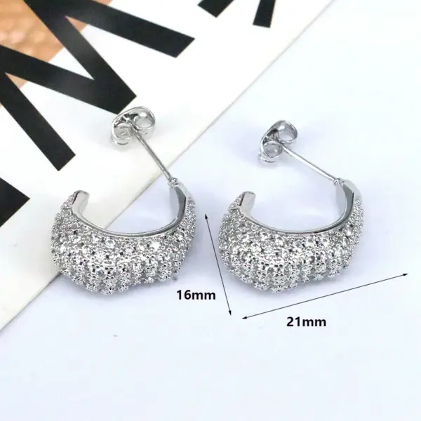 Wholesale 1 Pair Ig Style Simple Style Moon Plating Inlay Copper Artificial Rhinestones Gold Plated Ear Studs