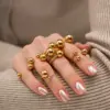 Wholesale 304 Stainless Steel Geometric PVD Coated 18K Real Gold Plated Real Gold Plated Casual Classic Style Waterproof Non Tarnish Plating Gold Rings Earrings Necklace