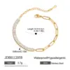304 Stainless Steel Geometric PVD Coated Real Gold Plated Basic Modern Style Waterproof Non Tarnish Paperclip Chain Tennis Chain Bracelets Necklace