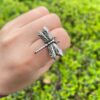 Wholesale Natural Jewelry Gothic Flying Insect Dragonfly Ring Fresh and Sweet Cartoon No Pearl Zhengzhou