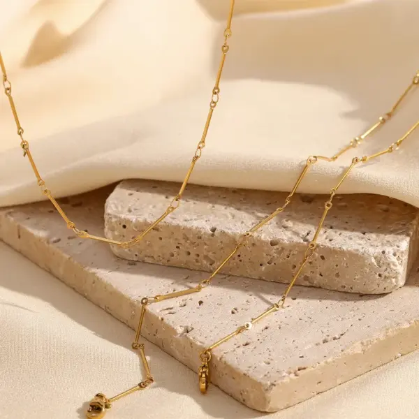 PVD Coated Real Gold Plated 18K Gold Solid Color 304 Stainless Steel Titanium Steel Simple Style Waterproof Non Tarnish Bracelets Anklet Necklace