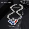 Wholesale Hip-hop diamond red and blue oil drop pendant necklace Cuban chain