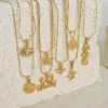 Wholesale PVD Coated Real Gold Plated Snake Crab Titanium Steel Modern Style Waterproof Non Tarnish Titanium Steel Pendant Necklace